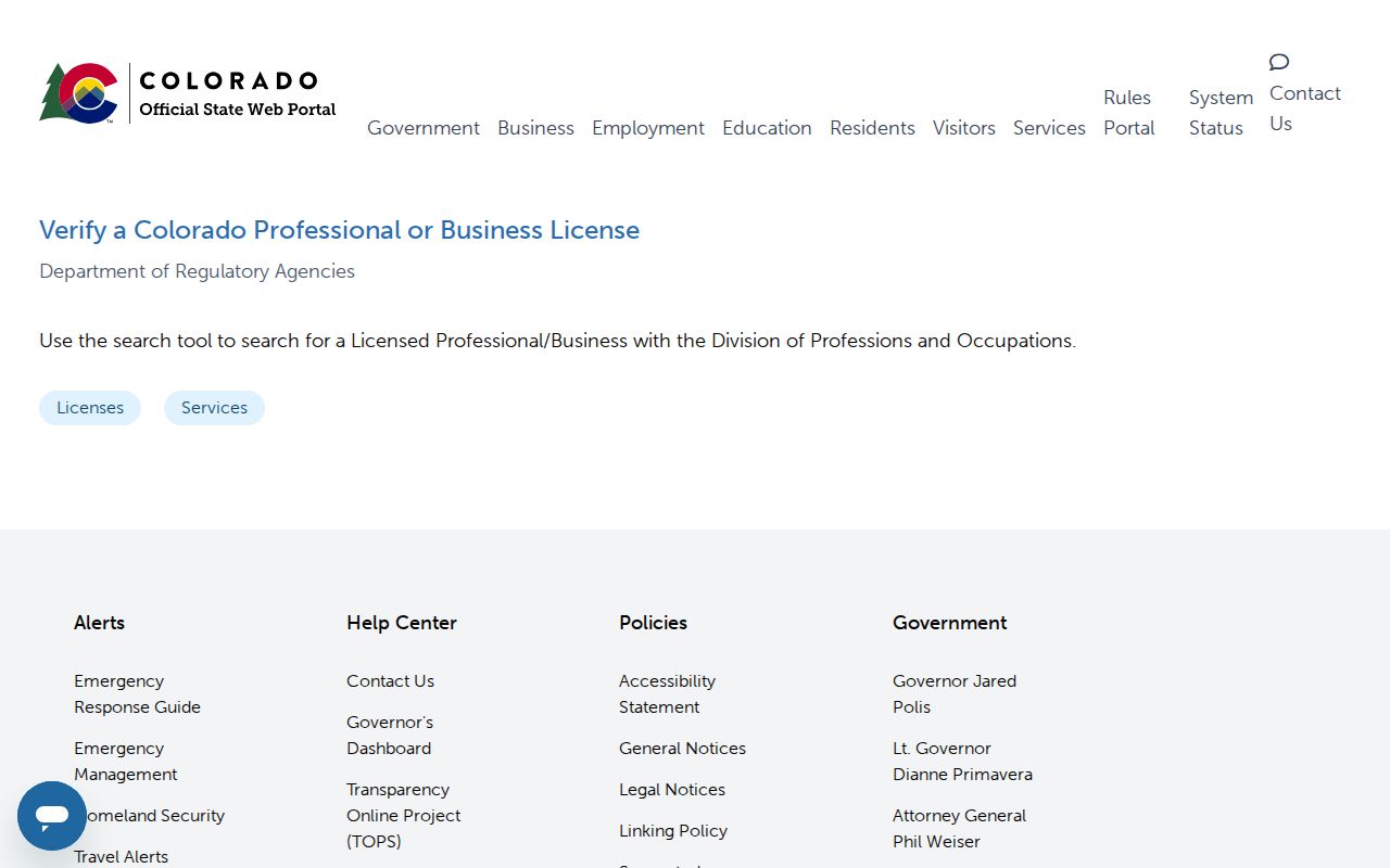 Windsor residents directory view of Colorado license verification